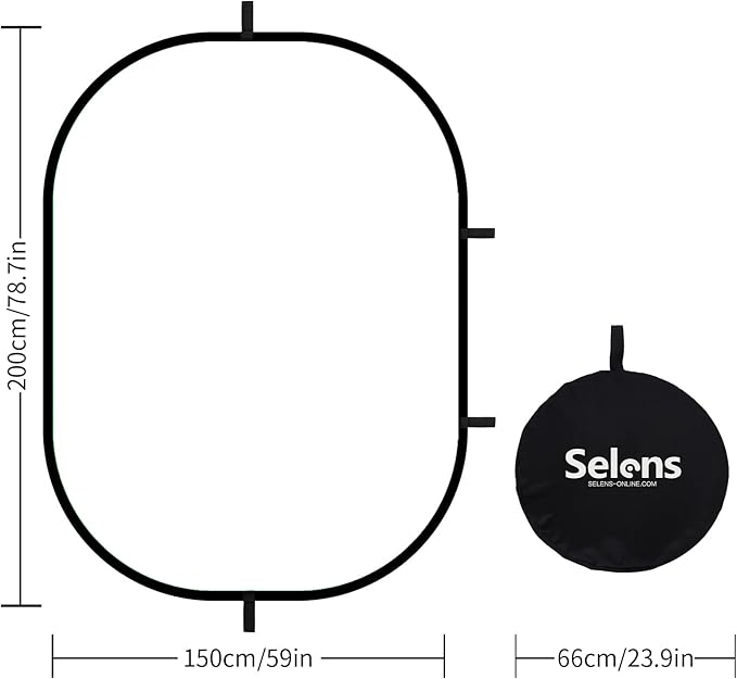 Selens Oval Light Diffuser, 59x78in/150x200cm Collapsible Pop-up Soft Light - Image 6