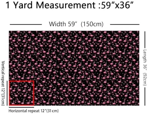Erosebridal Flamingo Fabric By the Yard, 2 Yards
