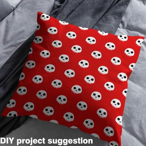 Halloween Themed Fabric by The Yard 1 Yard Skull for Home DIY Projects, Waterproof Indoor Outdoor Decor for Kids Teens Adults Skeleton Printing Upholstery Fabric for Chairs Bones Room Decor
