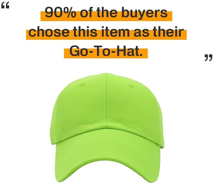 KBETHOS Classic Unisex Cotton Adjustable Low Crown Baseball Cap – Plain Dad Hat