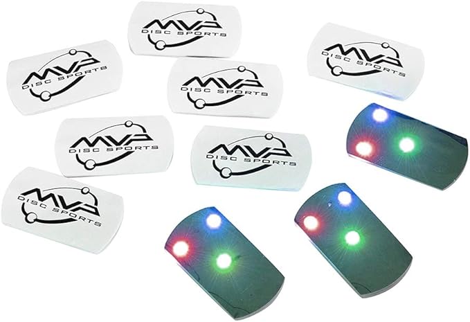 MVP Disc Golf Flat LED Tri-lite Disc Golf Lights (Pack of 10) (Multicolor)