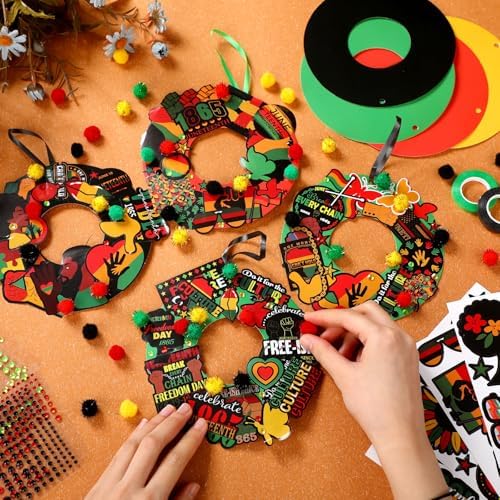Hollowfly 48 Sets Juneteenth Wreath Craft Kits
