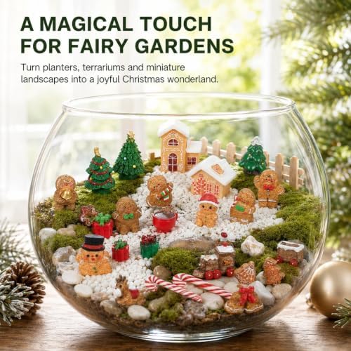 36 PCS Christmas Gingerbread Mini Figurines Tiny Resin Miniature Decoration