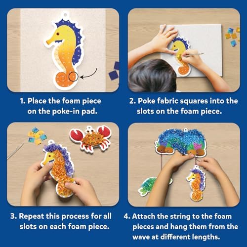 Skillmatics Poke-in Art – Underwater Animals, Wood Craft Kit, Gift for Kids