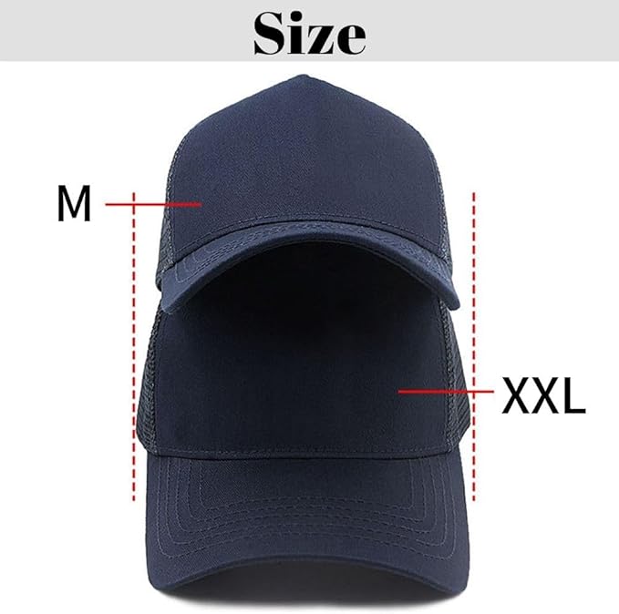 Oversize XXL Baseball Cap Cotton Big Head Hats Solid Color Large Head Hats Plus Size Hat Adjustable 23"-25.5"