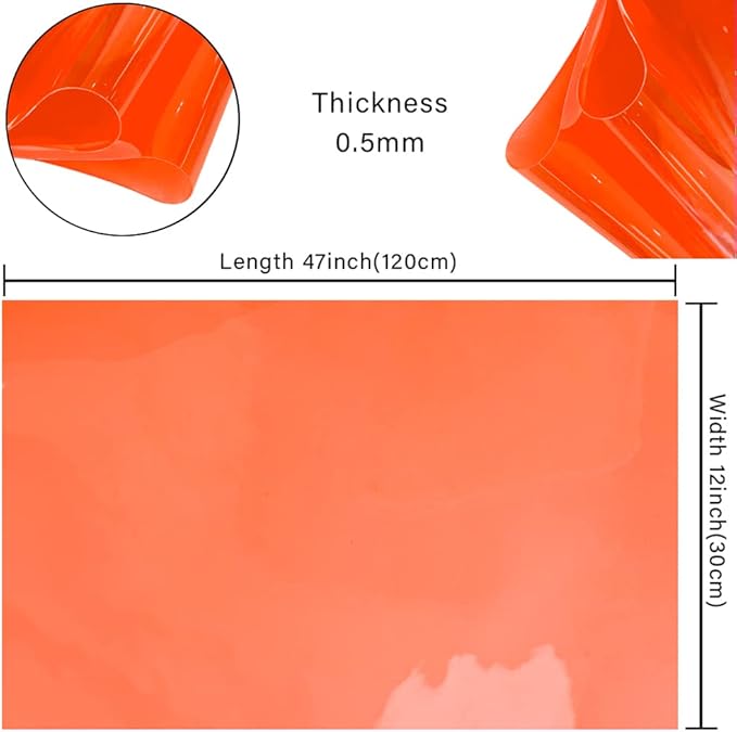 HYANG Salmon Transparent PVC Super Clear Holographic Vinyl Faux Leather Sheets - Image 4