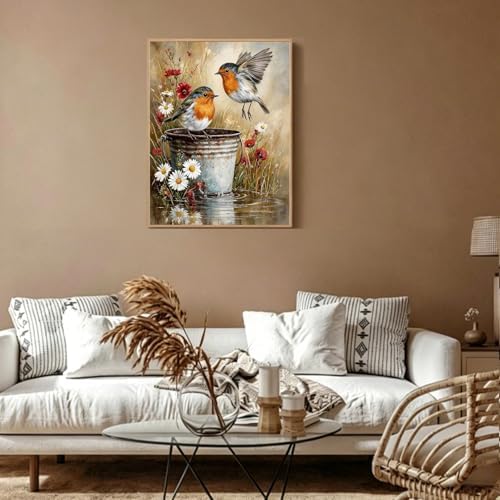 Cute Birds Paint by Number Adult, DIY Acrylic Painting Kits 16x20inch