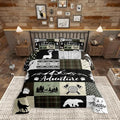 Castle Fairy Deer Antlers Full Size Comforter Set,Bear Pine Arrow Hunting Adventure Bedding Comforters Bedroom Collection,Camper Retro Green Plaid Checkered Bedding Set for Girls Teens