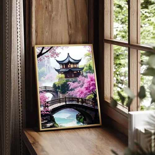 Cherry Blossom Paint by Numbers Kit for Adults with 32 Colors 16x20inch