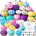 28 Pcs DIY Pumpkin Painting Kit for Fall Halloween 24 Foam Pumpkins Crafts