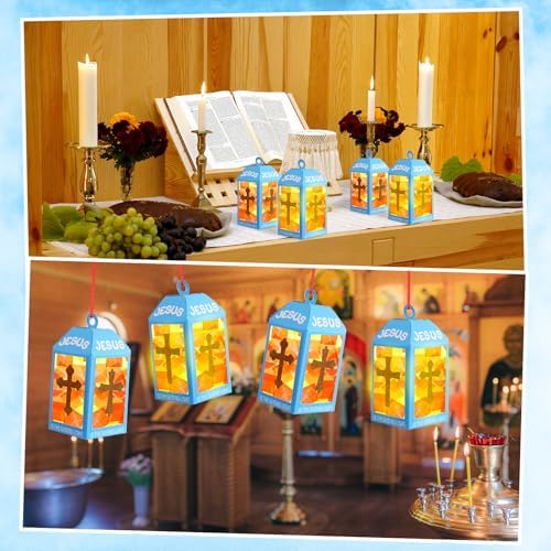 Simgoing 12 Sets Jesus is The Light Sunday School Lantern Crafts