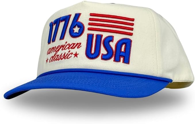 Vintage Low Profile Unstructured Hat | Cotton Flat Bill Snapback Rope Hat | Men & Women’s Hiking Fishing Running Golfing Hat