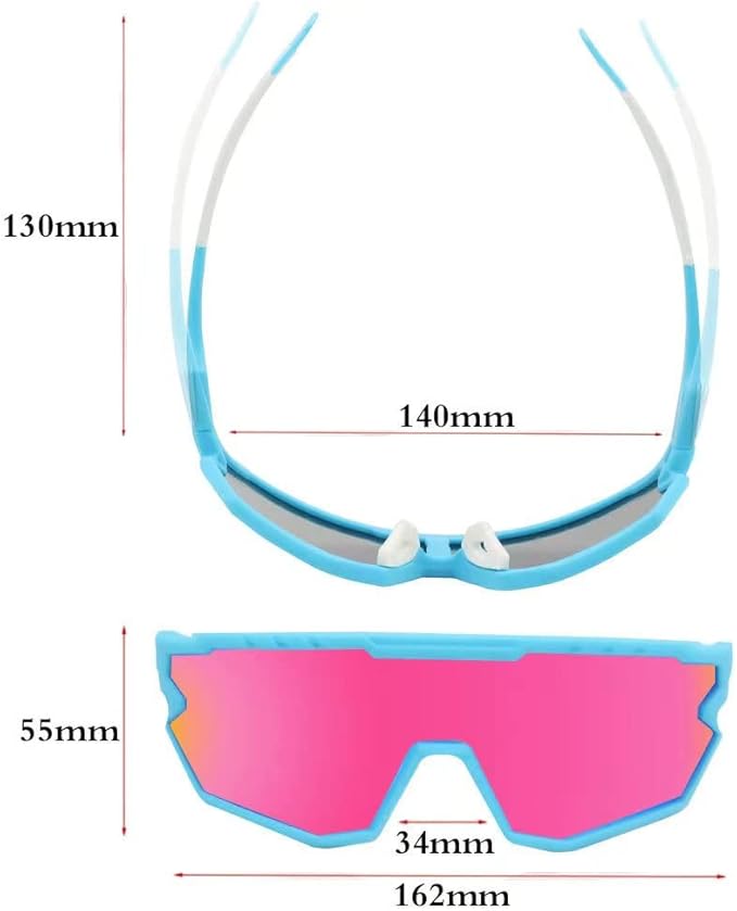 Sports Sunglasses Cycling Glasses Pink Polarized Glasses Baseball glasses with 3 lenses,Fishing,Ski Running Golf