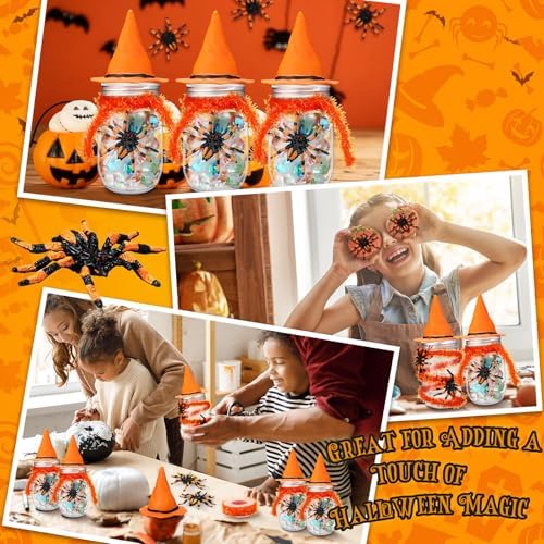 Mimorou 12 Set Halloween Candy Jars 8.5 oz Plastic Jars Craft Kit, Orange
