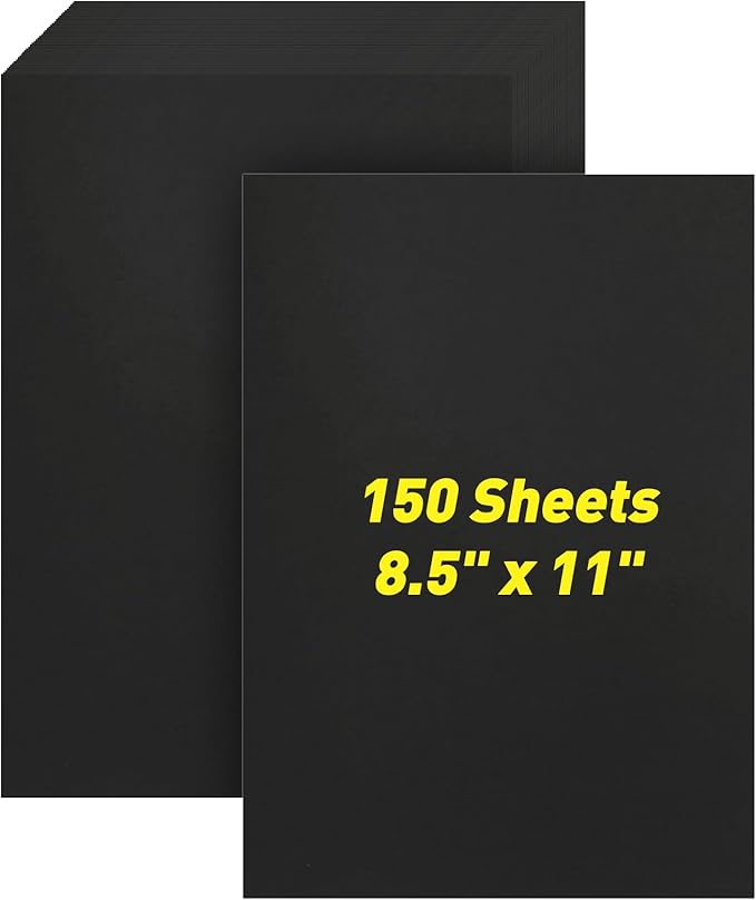 MAXECHO 8.5" × 11" Black Colored Cardstock Bulk 150 Sheets Construction Paper by MAXECHO