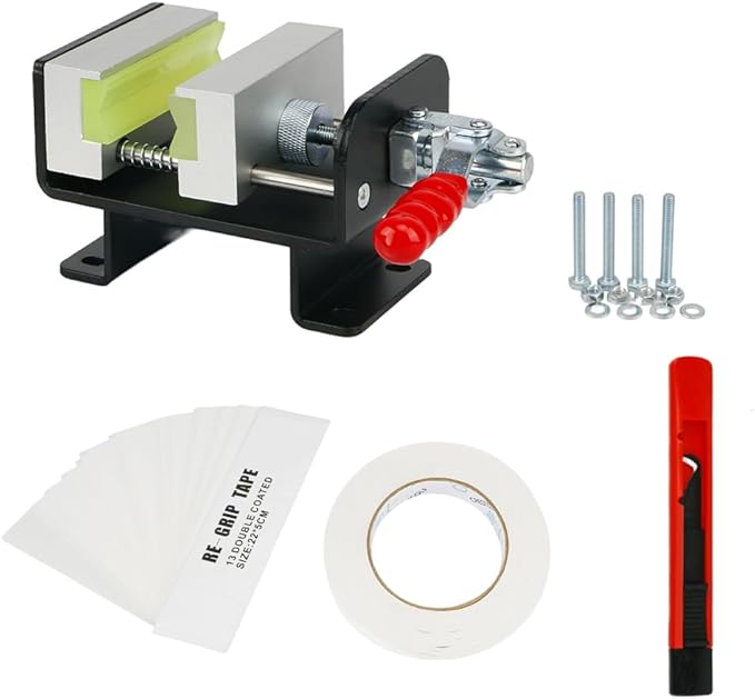 wosofe Golf Club Regrip Vise Tool,Golf Club Gripping Station Quick Shaft Clamp,Grip Replacement Tool,Package Rubber Non-Slip Manual Handle Easy to Install Detachable,Golf Workshop Supplies
