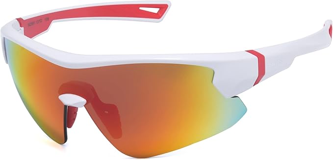maivnz Youth Baseball Sunglasses for Boys and Girls Ages 6-12, Kids Sports Glasses for Softball Cycling, Helmet Compatible
