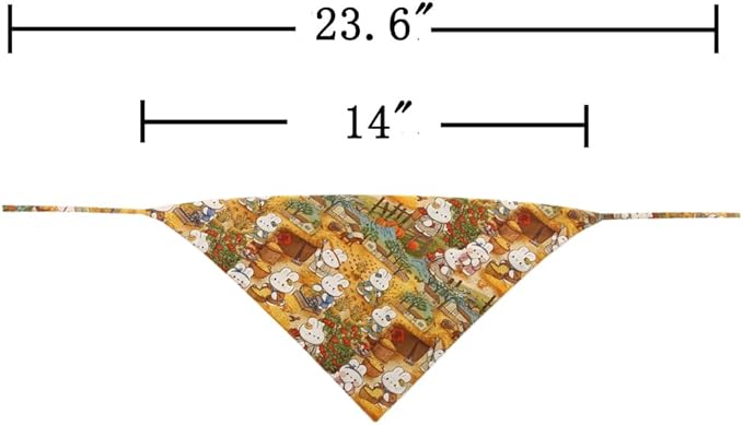 Dog Bandana Reversible Triangle Bibs Scarf Accessories Rabbit for Cats Pets Animals