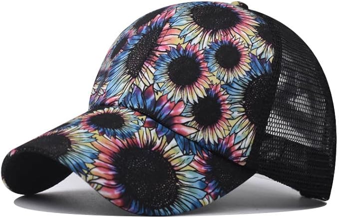 Criss Cross Hat Washed Distressed Baseball Cap Ponytail Hat High Messy Bun Ponycap for Women