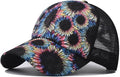 Criss Cross Hat Washed Distressed Baseball Cap Ponytail Hat High Messy Bun Ponycap for Women