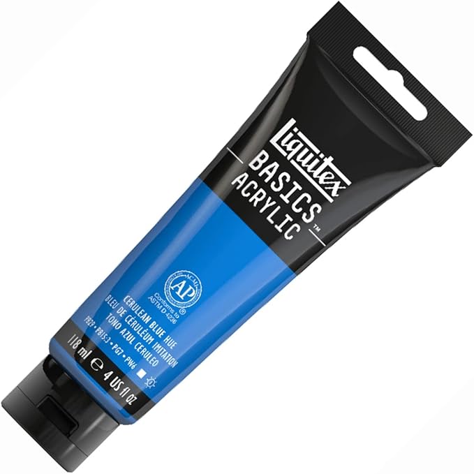 Liquitex BASICS Acrylic Paint, 118ml Tube, Cerulean Blue Hue - Image 2