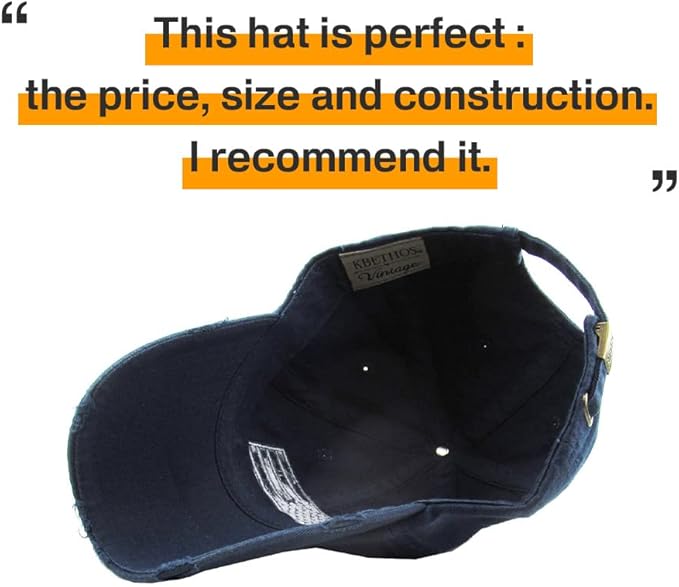 KBETHOS Flag USA America Military Thin Blue Line Thin Red Line Vintage Distressed Baseball Cap Dad Hat Unisex Adjustable…