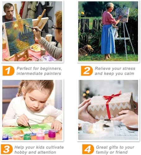 Axquilon 3 Packs Jesus Framed Paint by Numbers Kit for Adults 8x10in