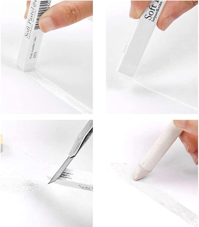 6pcs Square White Soft Pastel Set, Professional Artist's Sketching Chalk - Image 5