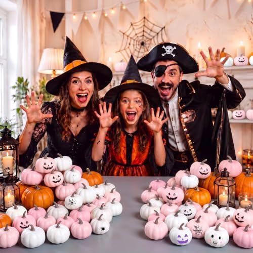 50 Pcs DIY Pumpkin Painting Kit for Fall Halloween 42 Foam Pumpkins Crafts