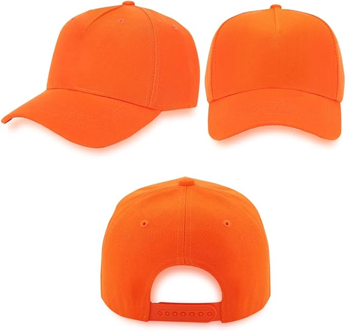 ZH 12 PC 5 Panel Baseball caps, Bulk Baseball caps, Customizable DIY Design, Wholesale Caps, One-Size-Fits-All