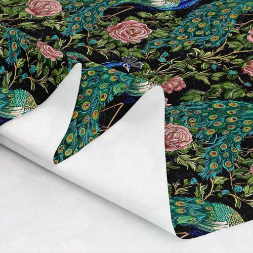 Erosebridal Peacock Fabric By the Yard, 10 Yards