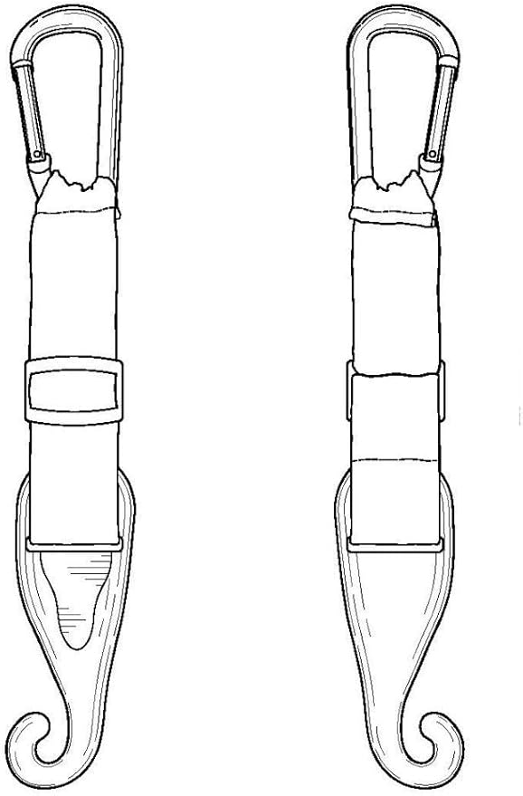 A Pair of Patented CJ Fence Hooks for Bat Bags, Tennis Bags, Water Bottles and Camping