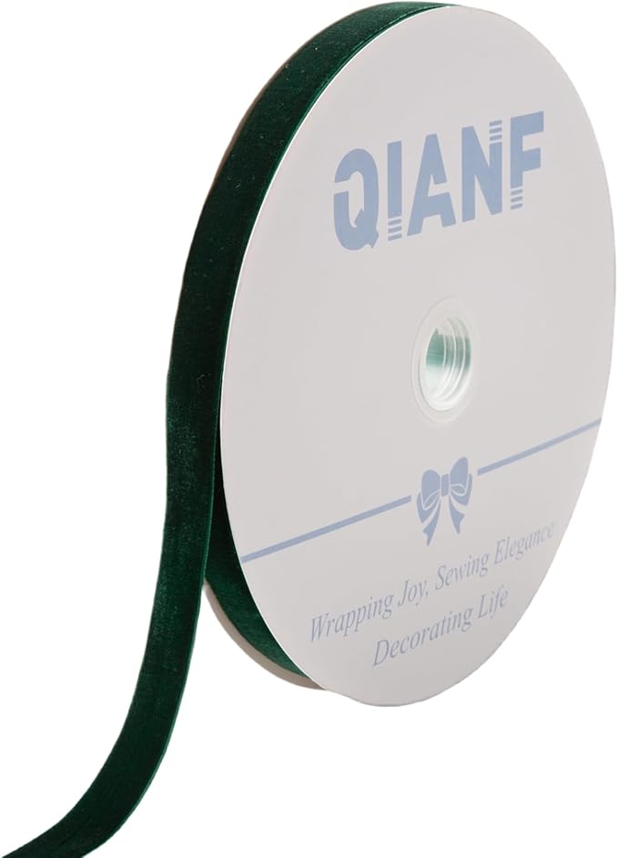 Vintage Hunter Green Velvet Ribbon, 5/8 Inch X 25Yd by QIANF