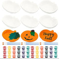 Reallnaive 6 Set Fall Ceramic Pumpkin Bowls to Paint Craft Kit