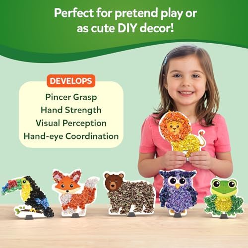Skillmatics Poke-in Art – Animals, Wood Craft Kit, Gift for Boys & Girls