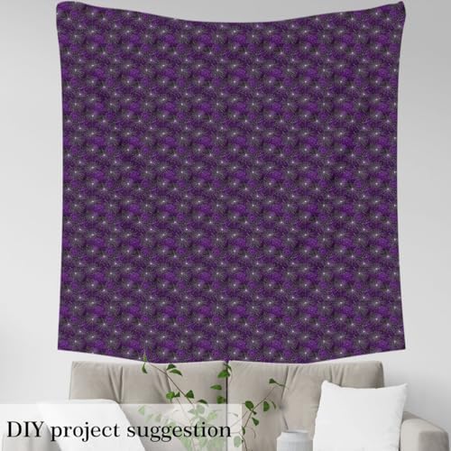 Spider Web Fabric by The Yard Halloween Gothic Style Soft Polyester Sewing Fabric Purple Galaxy Tie Dye No Stretch Durable Material for DIY Art Craft Making 1 Yard Pre-Cut,36" L x 59" W