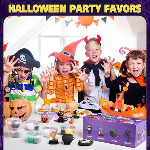 Capoda 24 Boxes Halloween Air Dry Clay Kits Modeling Clay for Kids Gifts