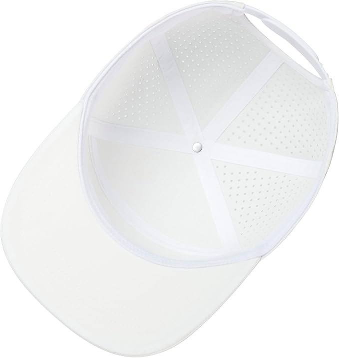 FEINION Men Flat Brim Adjustable Performance Hat Snapback Laser Perforated Baseball Cap