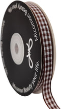 Brown Gingham Ribbon 25 Yards Christmas Ribbon by Micomon