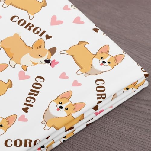 Erosebridal Kid Corgi Dog Upholstery Fabric, 3 Yards