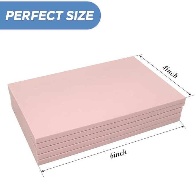 2 Pack 4"x6" Pale Pink Rubber Stamp Carving Blocks Pink Rubber Carving Blocks - Image 2