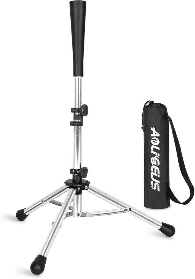 Baseball Tee Batting Tee Softball Tee Portable Travel Hitting Tee,Easy Adjustable Height,Stable Tripod Stand