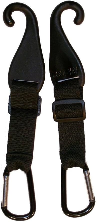 A Pair of Patented CJ Fence Hooks for Bat Bags, Tennis Bags, Water Bottles and Camping