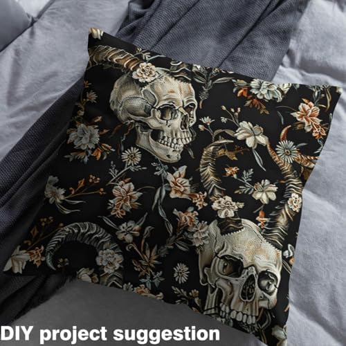 Feelyou Sugar Skull Fabric By The Yard Decorative Soft