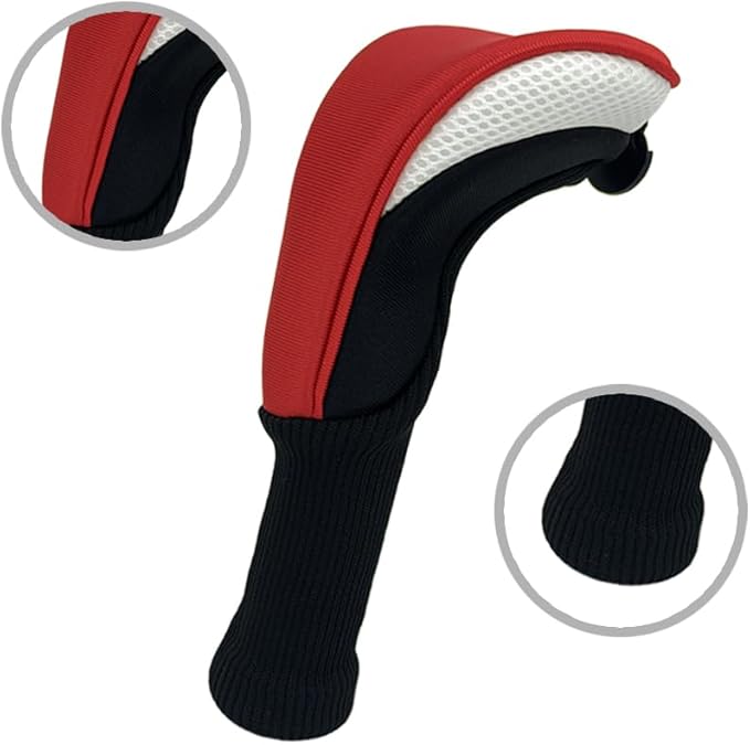 Golf Club Head Covers for Woods 3/4/5/6 Pieces Long Neck Mesh Sports Golf Club Headcovers Set with Interchangeable No. Tags 3 4 5 6 7 X Golf Accessories for Men Women