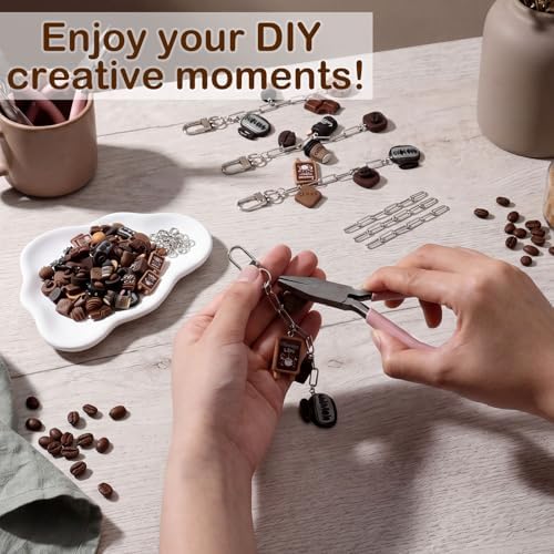 Tondiamo 266 Pcs Coffee Keychains Party Favors Coffee Lover Gifts Bulk