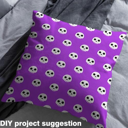 Halloween Themed Fabric by The Yard 3 Yard Skull for Home DIY Projects, Waterproof Indoor Outdoor Decor for Kids Teens Adults Skeleton Printing Upholstery Fabric for Chairs Bones Room Decor