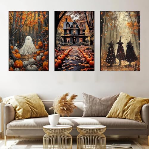 Axquilon 3 Packs Fall Framed Paint by Numbers Kit for Adults 8x10in