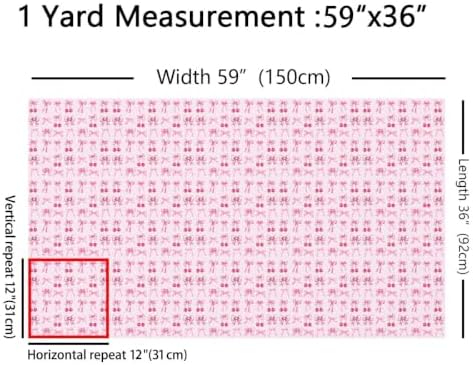 Light Pink Cherry Bow Upholstery Fabric for Chairs | Cute Silk Ribbon Bowknot Outdoor Fabric by The Yard 362"x63", Princess Bow Tie Dreamy Kawaii Landscape Fabric