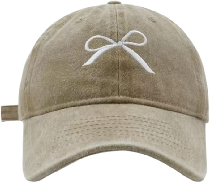 Sumleno Womens Trendy Cute Bow Baseball Cap Y2k Aesthetic Preppy Sun Cap Hiking Travel Trucker Hat Accessories